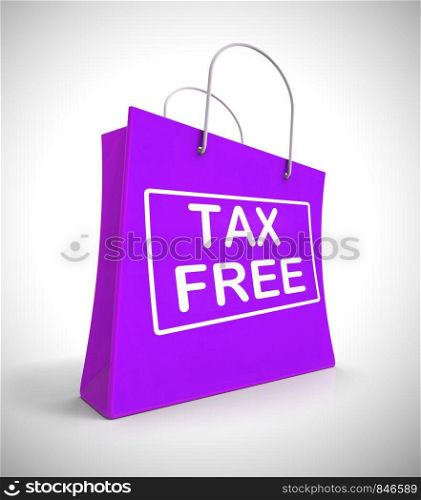 Tax-free concept icon means no customs duty required. Untaxed and exempted shopping zone - 3d illustration