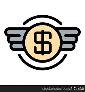 Tax money stack icon. Outline tax money stack vector icon color flat isolated. Tax money stack icon color outline vector