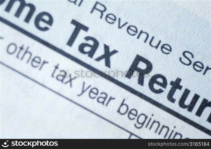 Tax Return Close-up