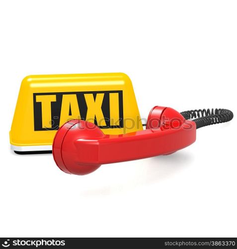 Taxi and phone image with hi-res rendered artwork that could be used for any graphic design.. Taxi and phone