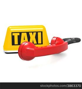 Taxi and phone image with hi-res rendered artwork that could be used for any graphic design.. Taxi and phone