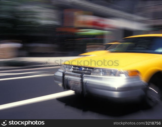 Taxi Cab Driving in City