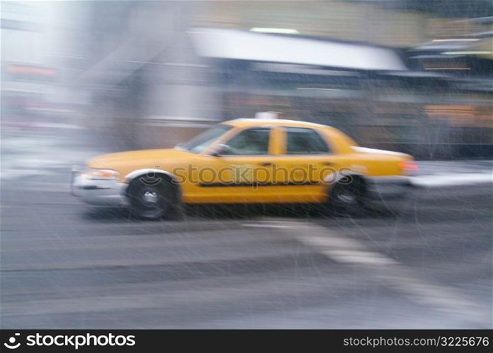 Taxi Cab Driving in Snow