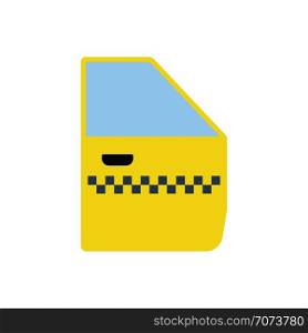 Taxi side door icon. Flat color design. Vector illustration.
