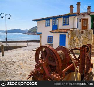 Tazones village facades of Asturias in Spain