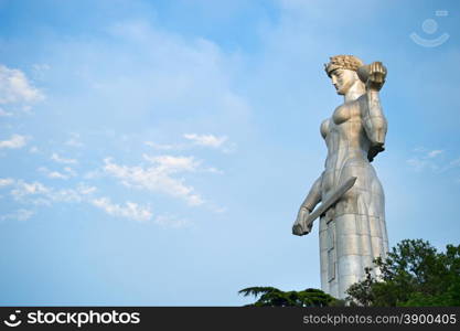 TBILISI, GEORGIA - MAY 06, 2015: Statue of Mother Georgia in Tbilisi, Georgia. The memorial is 50 meters high and watches over Georgia from a hill above Tbilisi.