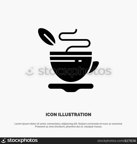 Tea, Cup, Hot, Coffee solid Glyph Icon vector