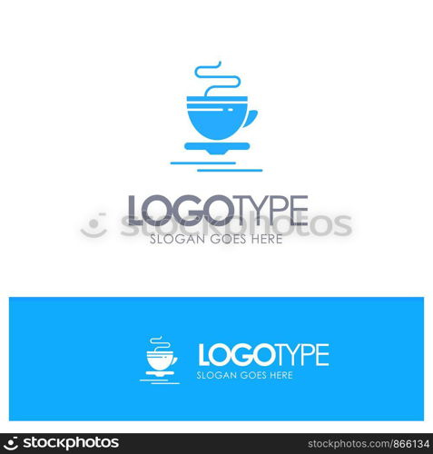 Tea, Cup, Hot, Hotel Blue Logo vector