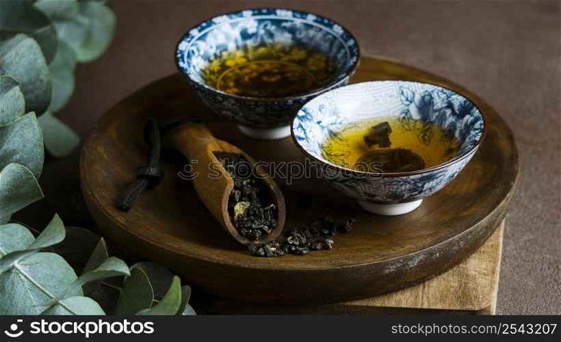 tea cups herbs assortment