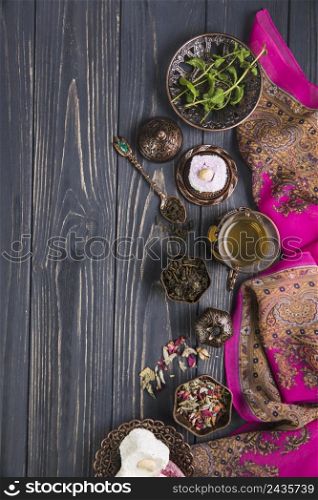 tea glass with turkish delight herbs