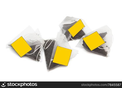 Tea in bags on a white background