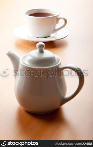 Tea on the wooden table