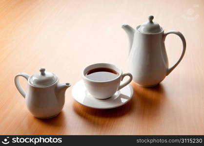 Tea on the wooden table