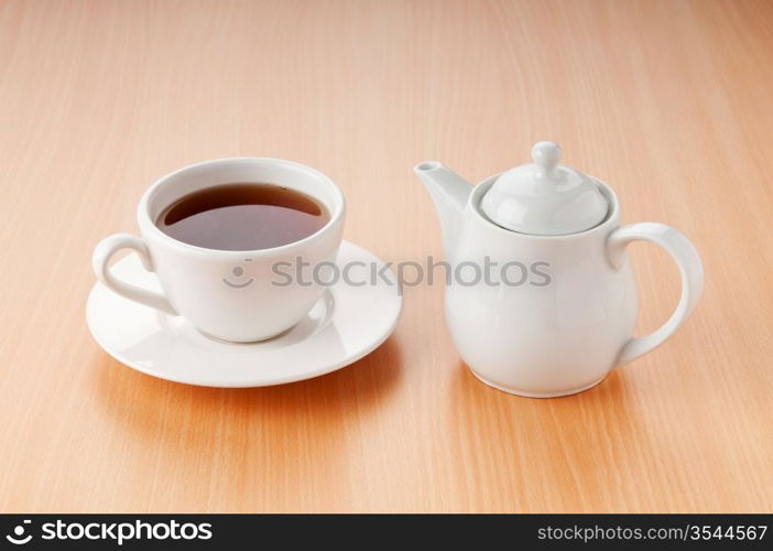 Tea on the wooden table