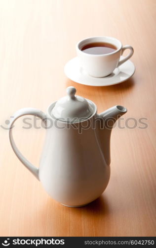 Tea on the wooden table