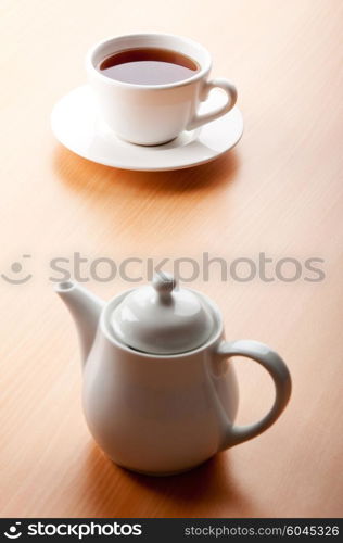 Tea on the wooden table