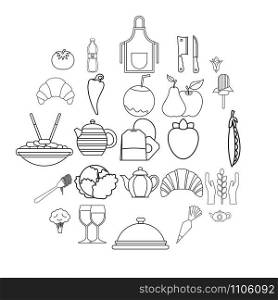Tea plantation icons set. Outline set of 25 tea plantation vector icons for web isolated on white background. Tea plantation icons set, outline style