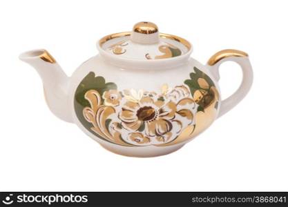 tea pot, ceramic teapot on background