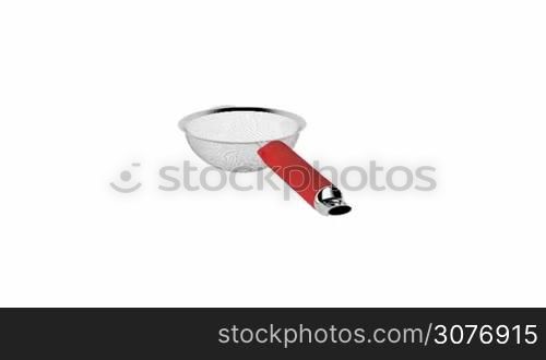 Tea strainer spin on white background