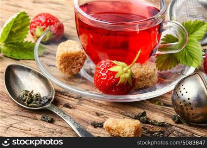 tea with strawberries