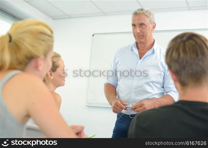 teacher giving a lecture