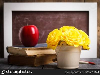 Teachers day still life for greeting card