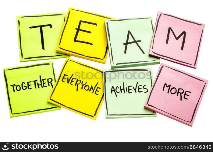 TEAM acronym (together everyone achieves more), teamwork motivation ...