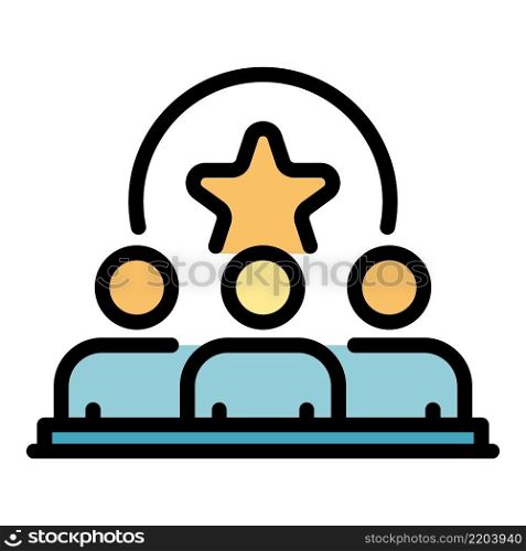 Team and leader icon. Outline team and leader vector icon color flat isolated. Team and leader icon color outline vector