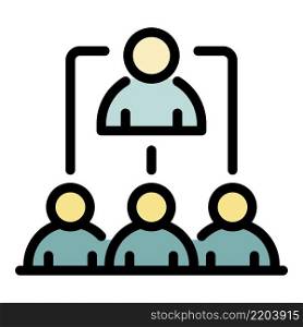 Team meeting icon. Outline team meeting vector icon color flat isolated. Team meeting icon color outline vector