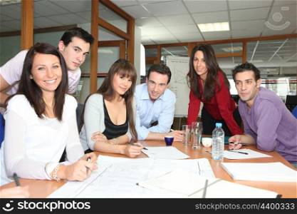 Team meeting in an office