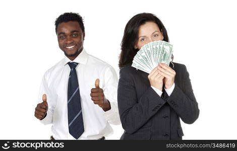 Team of business people on a over white background