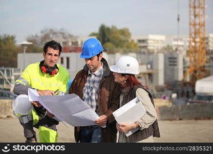 Team on construction site