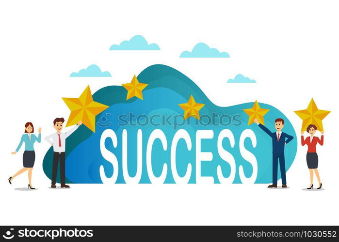 Teamwork businessman, success. vector illustration.