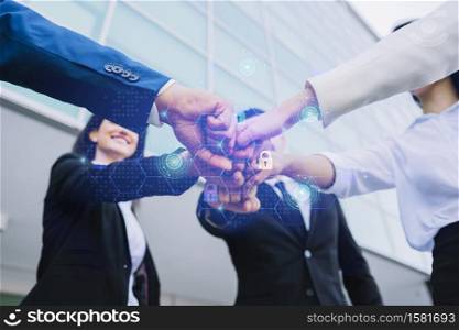 Teamwork concept with business people