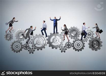 Teamwork concept with businessman and businesswoman
