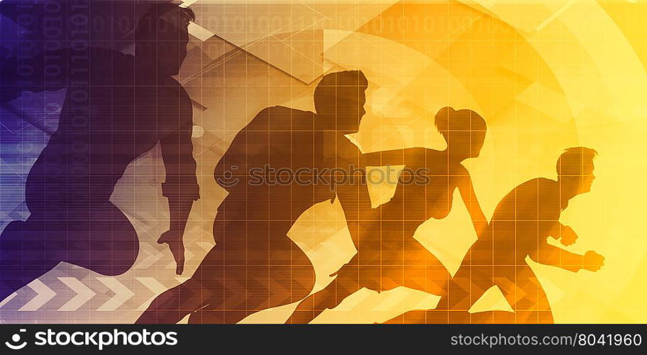 Teamwork Concept with Silhouette of Business Team . Research Funding