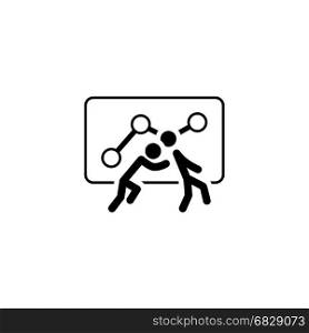 Teamwork Icon. Flat Design.. Teamwork Icon. Flat Design. One Person Pushes Another. Isolated Illustration. App Symbol or UI element.