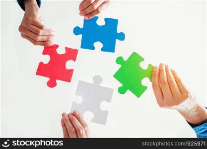 Teamwork meeting Business Jigsaw Puzzle solution together concept