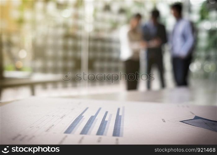 Teamwork process, Blurred abstract background of Business people meeting.