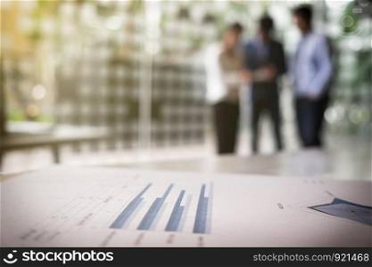 Teamwork process, Blurred abstract background of Business people meeting.