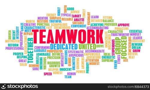Teamwork Word Cloud Concept on White. Teamwork Word Cloud Concept. Teamwork Word Cloud Concept