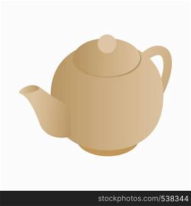 Teapot icon in isometric 3d style on a white background. Teapot icon, isometric 3d style