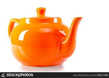 teapot orange on a white background