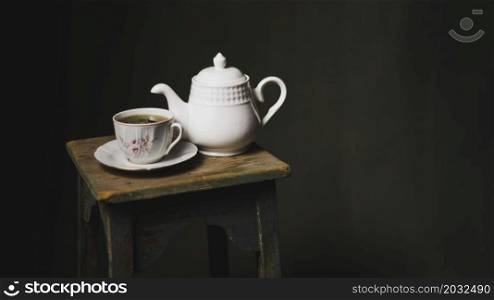 teapot teacup stool
