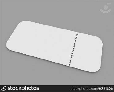 Tear-off paper coupon blank on a gray background. 3d render illustration.. Tear-off paper coupon blank on a gray background. 