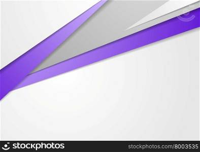Tech abstract corporate background. Tech brochure design with purple color stripes