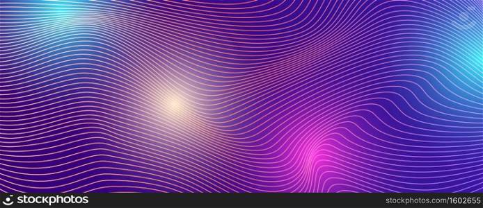 Tech background with abstract wave lines.