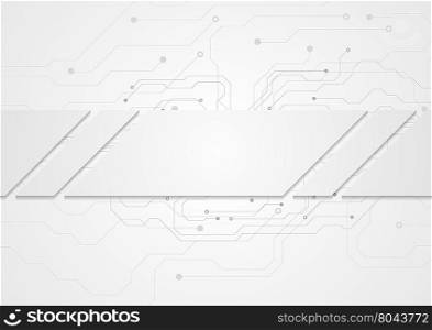 Tech grey abstract background with circuit board. Tech grey abstract corporate background with circuit board