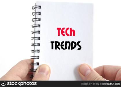 Tech trends text concept isolated over white background