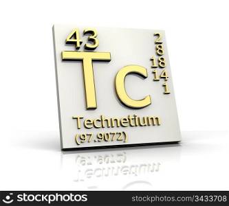 Technetium form Periodic Table of Elements - 3d made